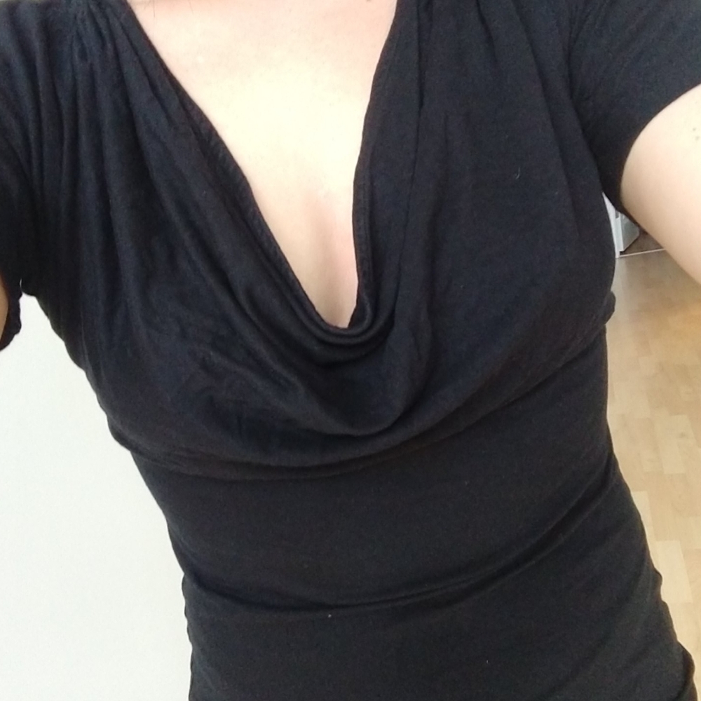 GAP black cowl neck draped loose classy top shirt